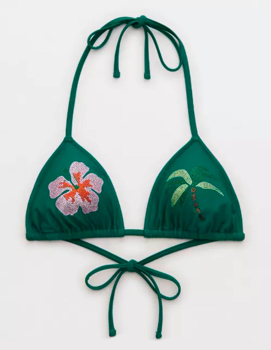 Top bikini estampado gráfico para mujer