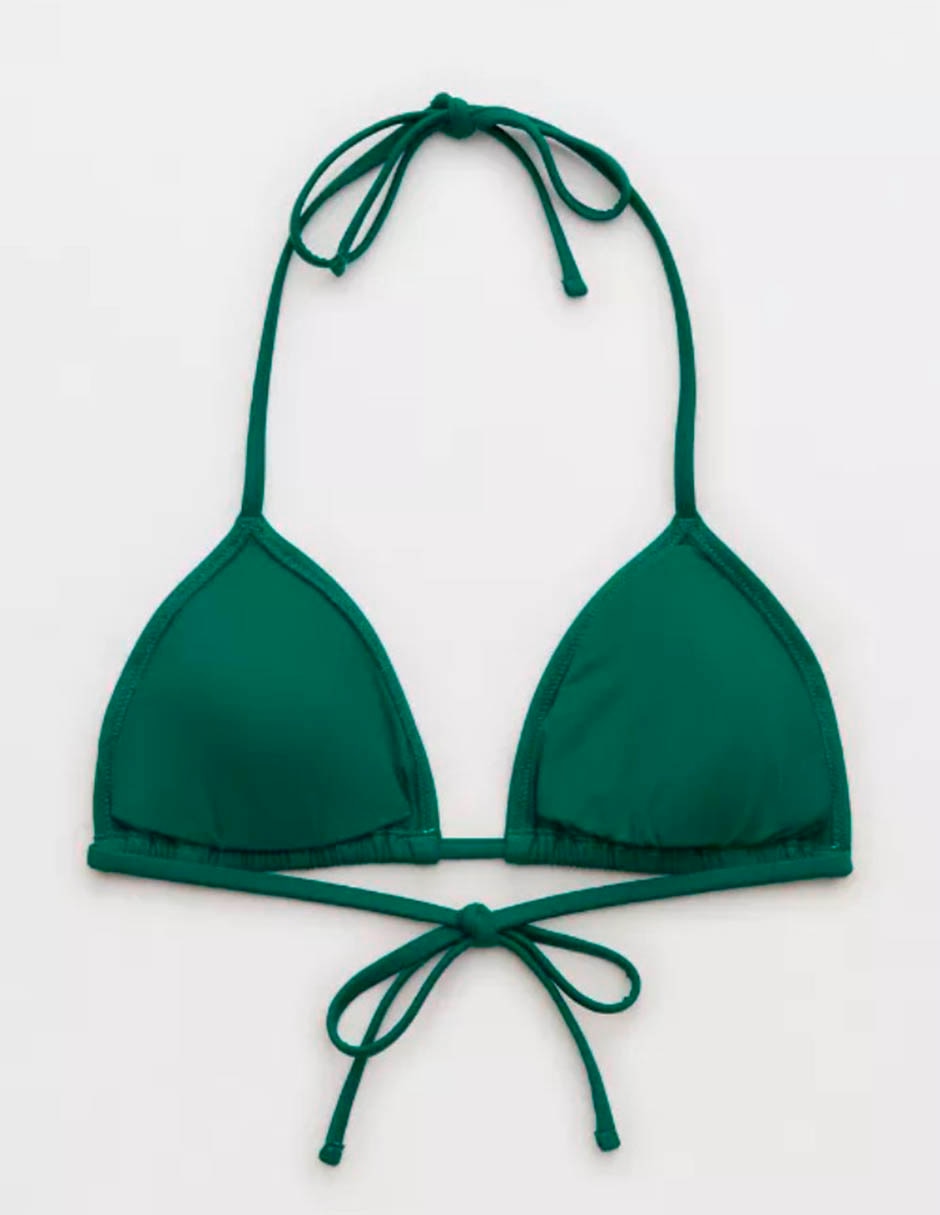 Top bikini aerie estampado gráfico sin copas para mujer
