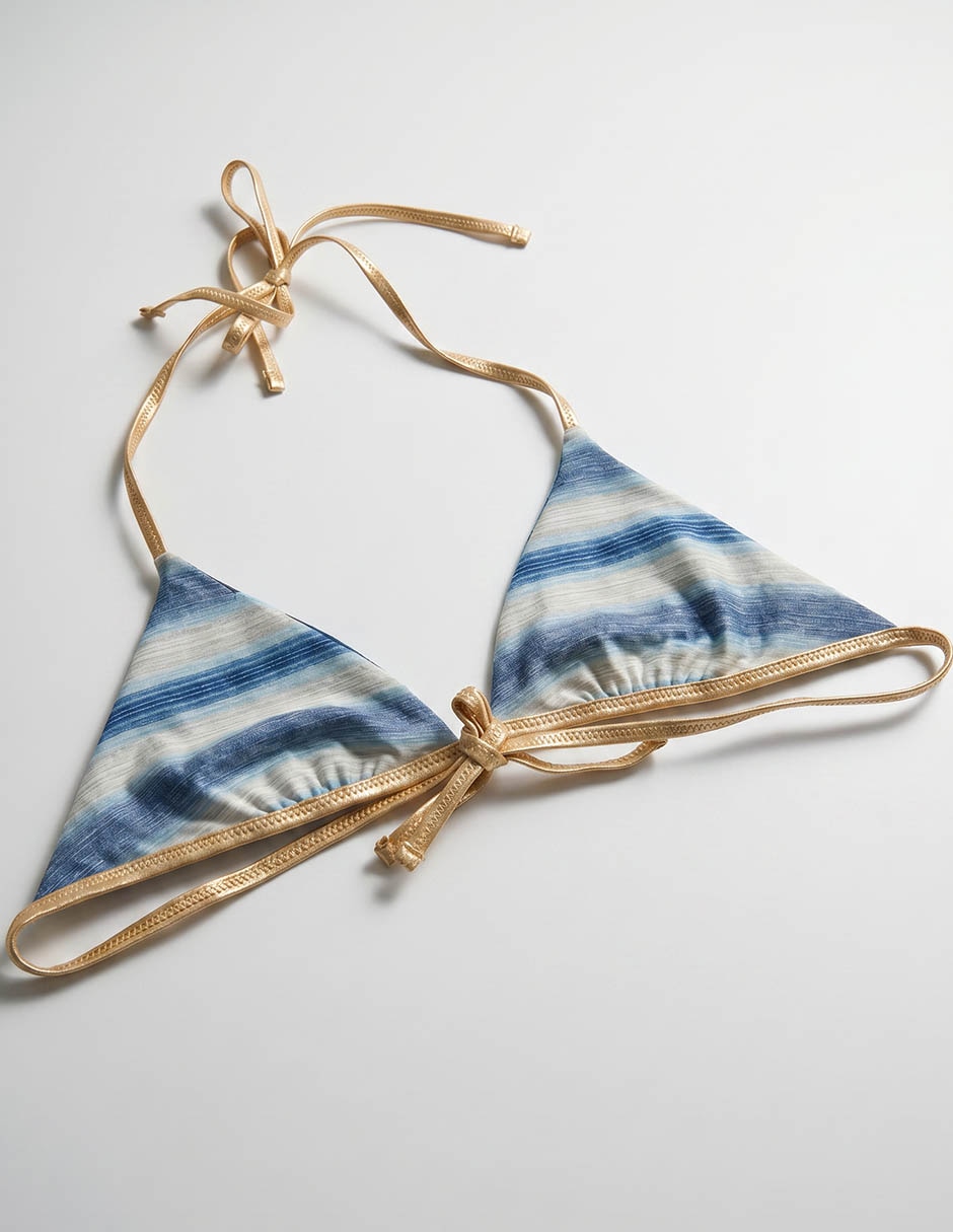 Top bikini estampado bloques de color para mujer Top bikini estampado bloques de color para mujer