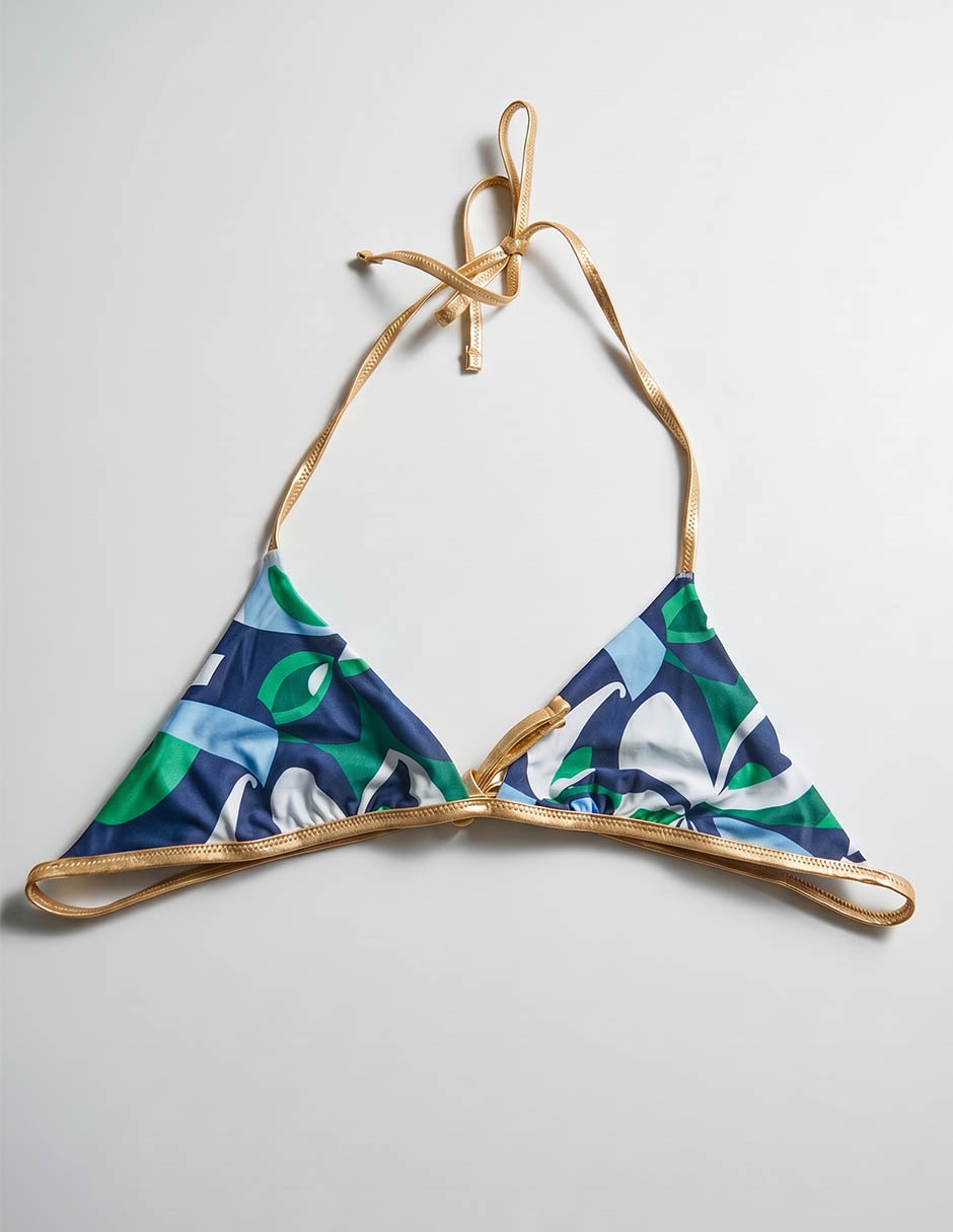 Top bikini aerie estampado bloques de color para mujer