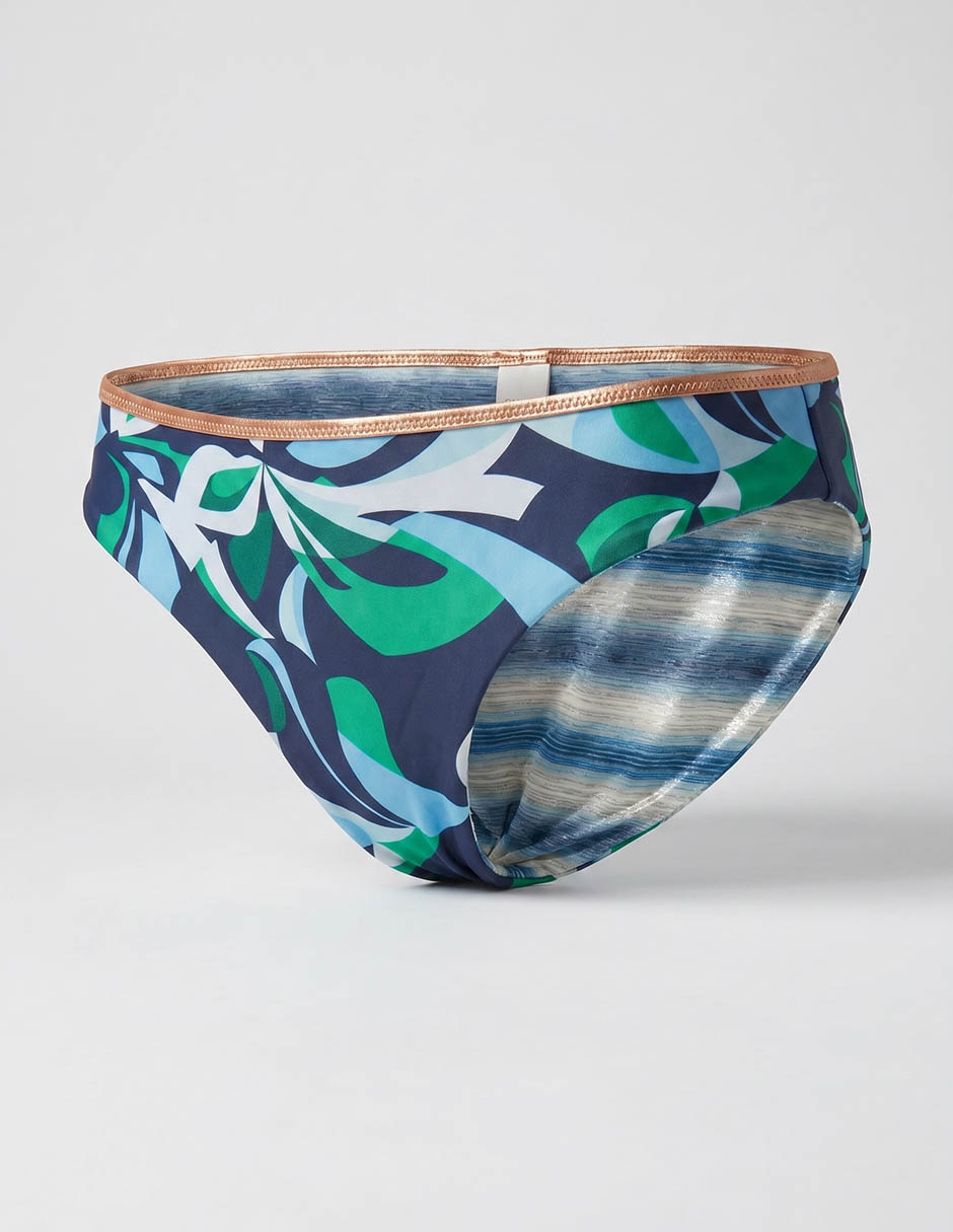 Bikini aerie estampado bloques de color a la cintura para mujer