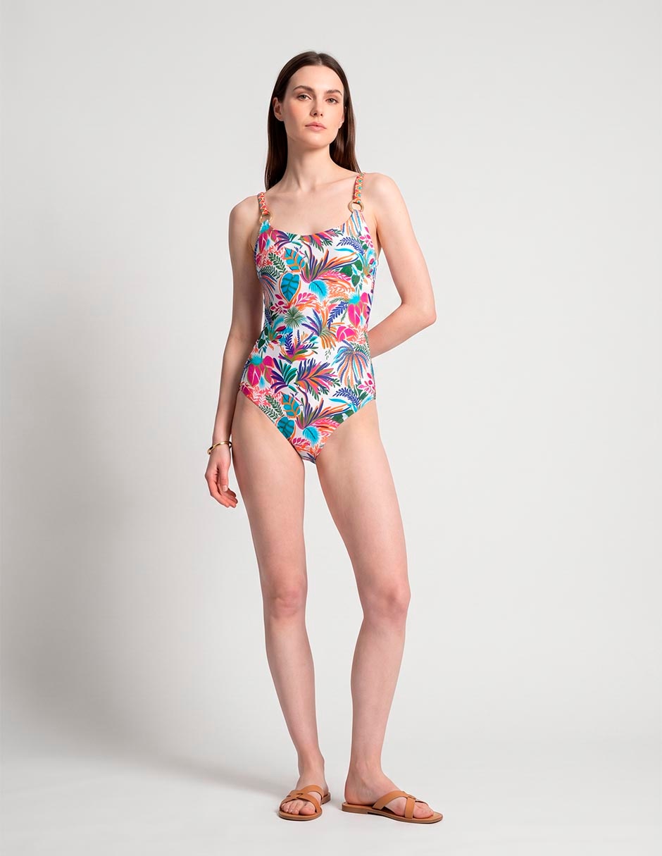 Traje de baño completo estampado floral para mujer Traje de baño completo estampado floral para mujer