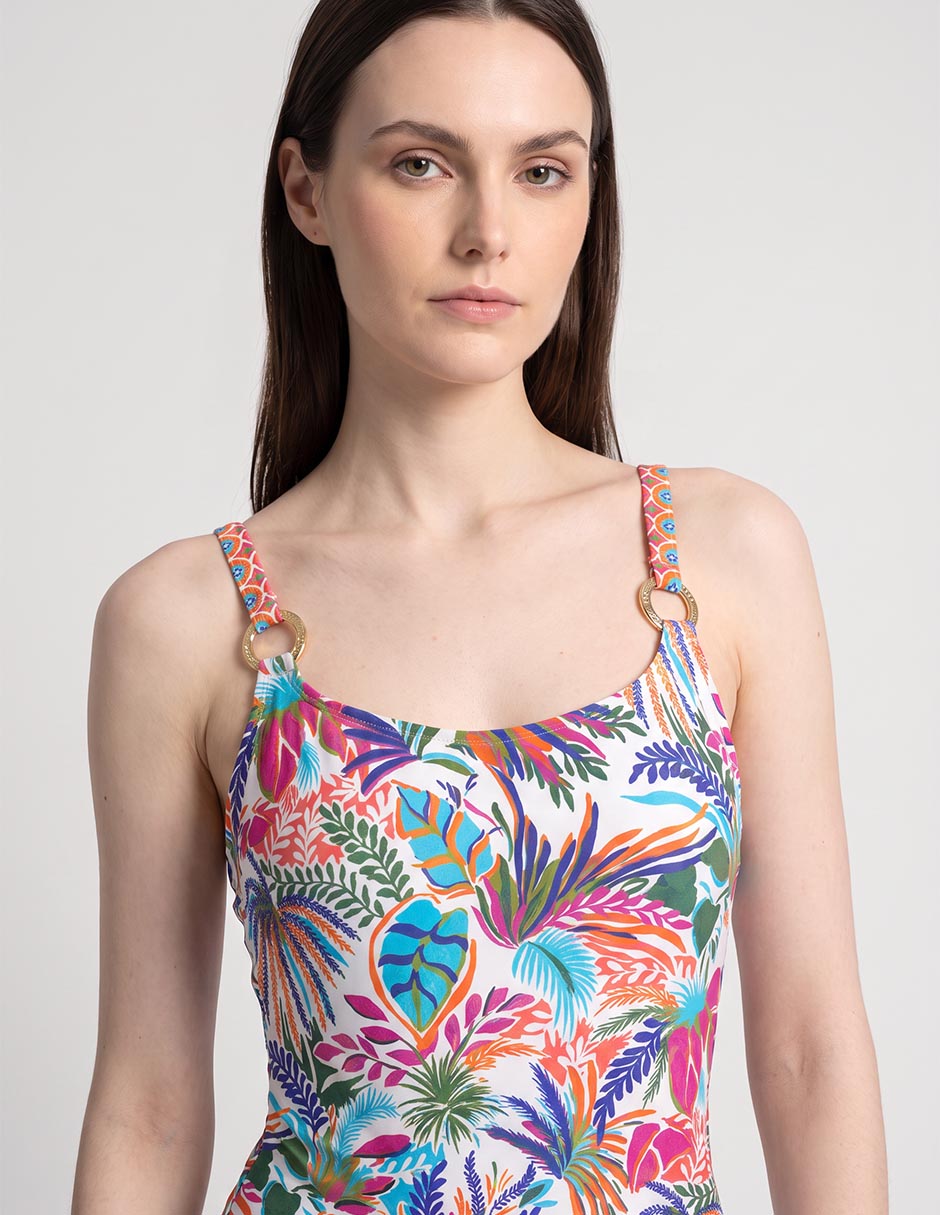 Traje de baño completo estampado floral para mujer