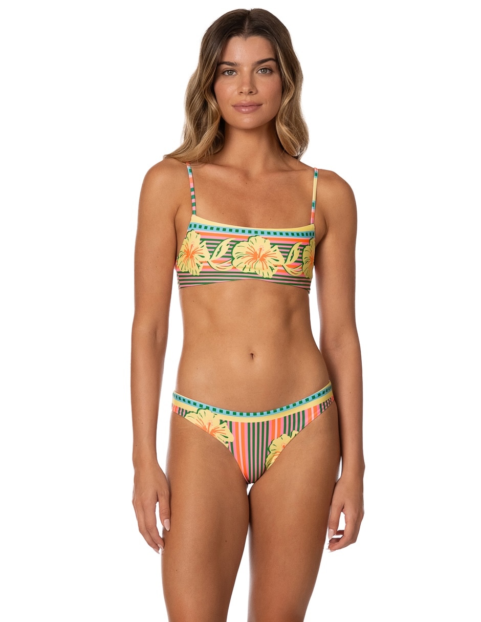 Bikini bikini (si aplica) estampado A rayas a la (si aplica) Cadera para mujer 3