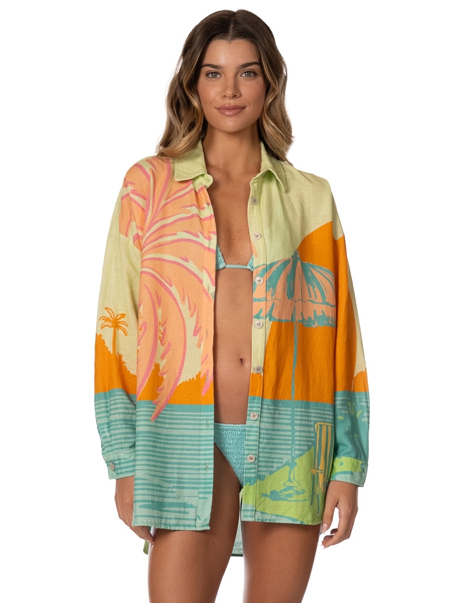 Salida de playa con Botones para Mujer Salida de playa con Botones para Mujer