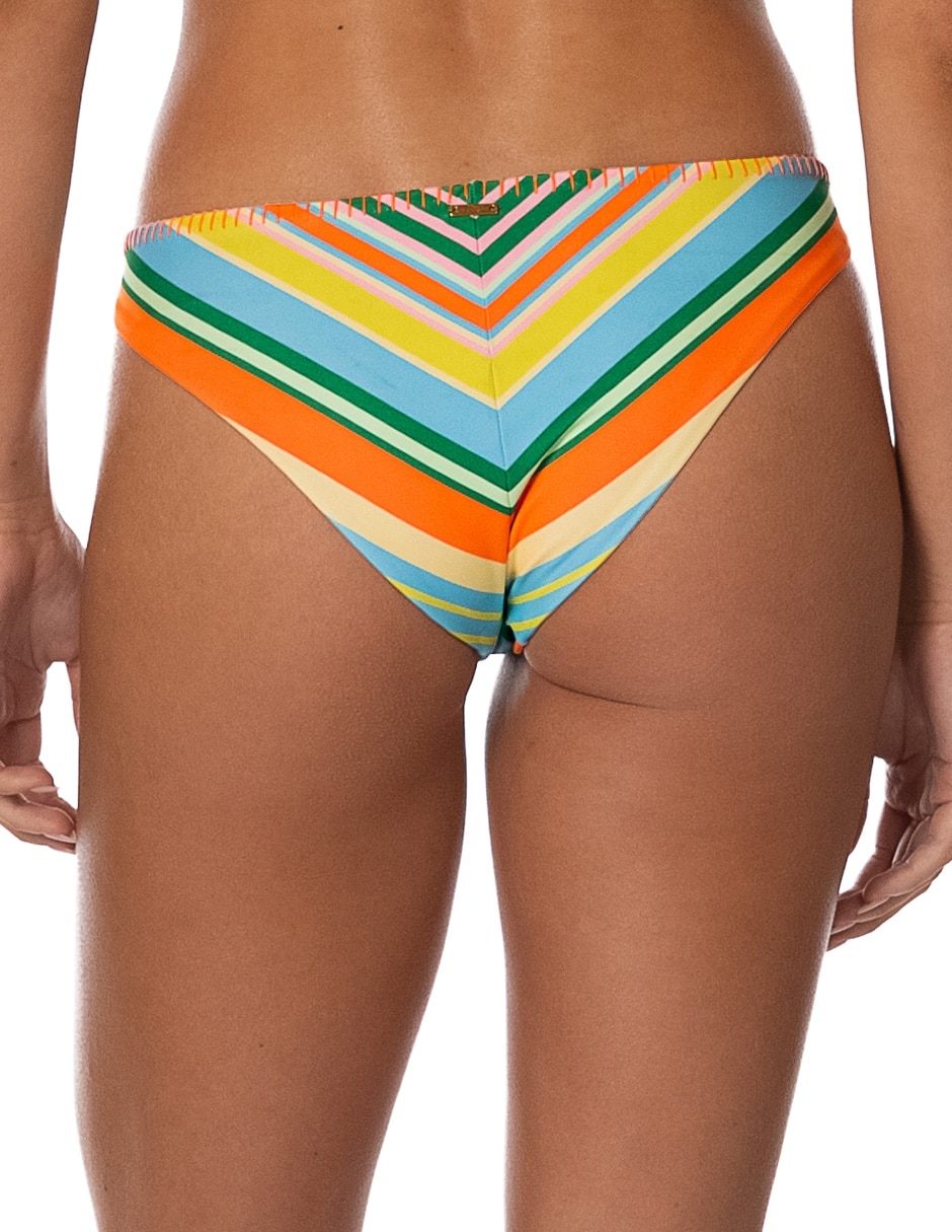 Bikini estampado a arayas a la cadera para mujer 5