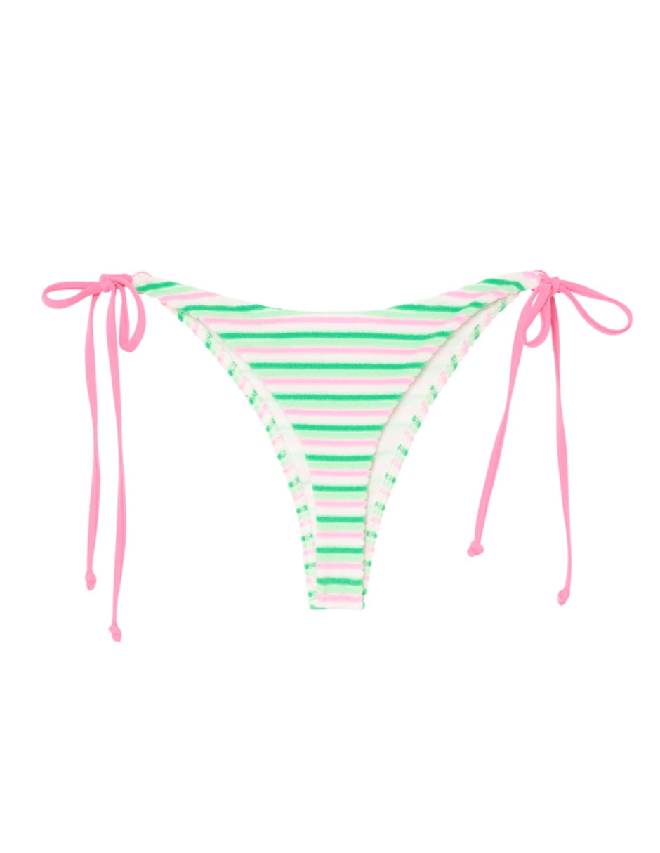Bikini bikini estampado a rayas a la cadera para mujer 3