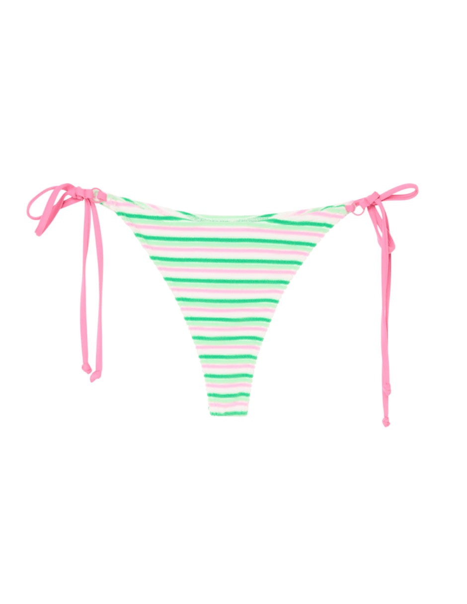 Bikini bikini estampado a rayas a la cadera para mujer 4