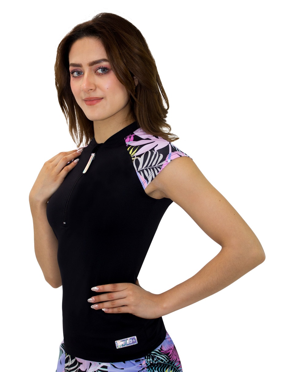Wetshirt estampado floral para mujer 4