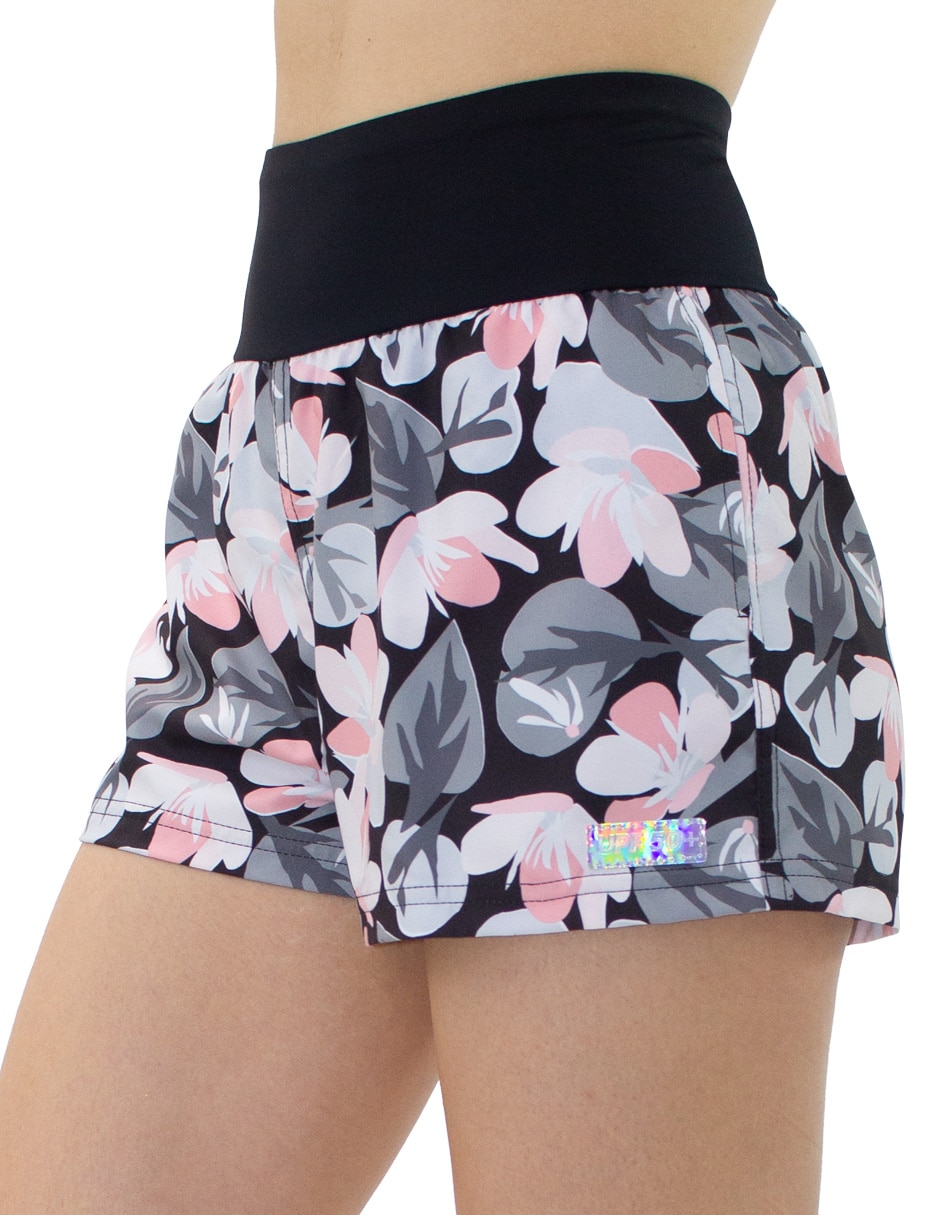 Shorty bikini estampado floral a la pretina ancha para mujer 3