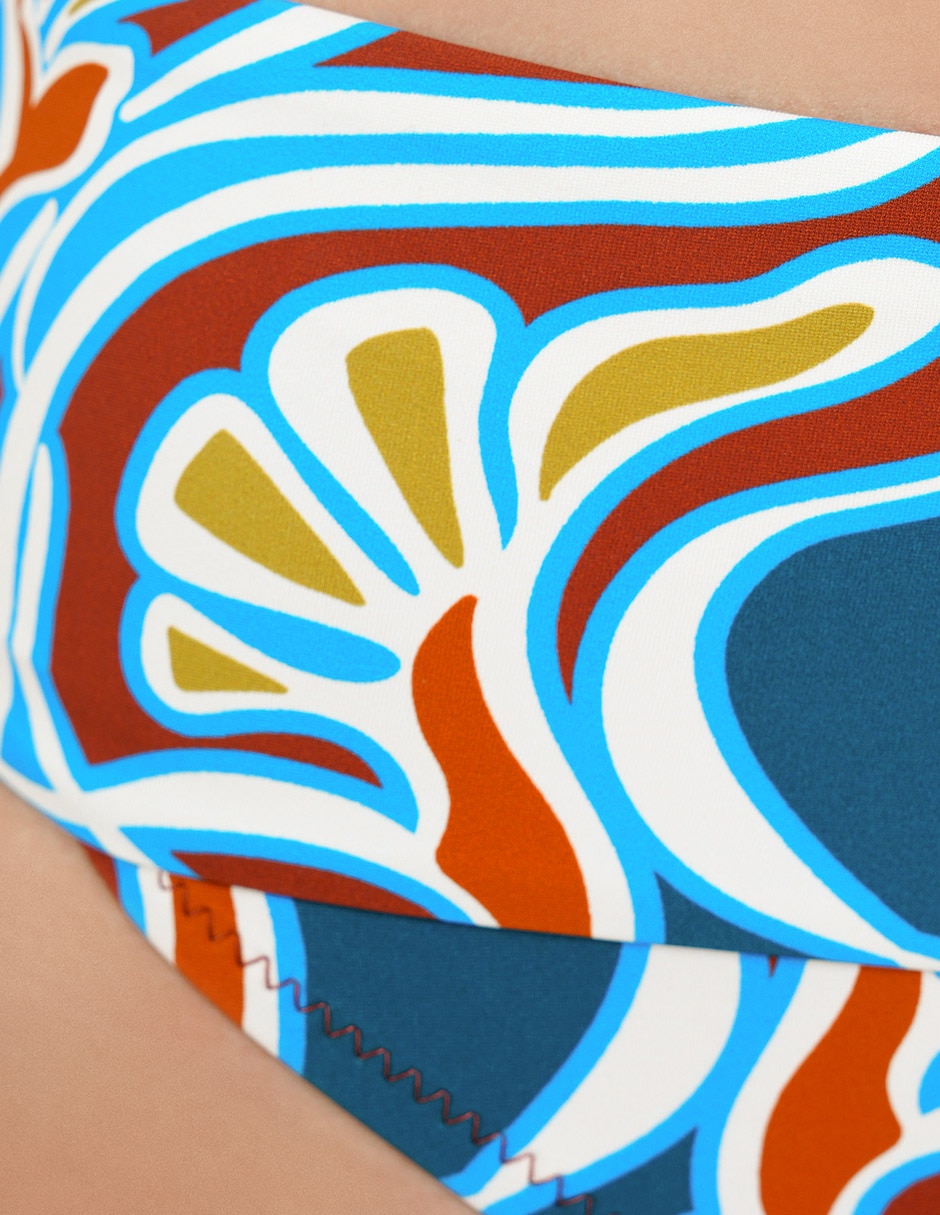 Bikini zingara estampado macroprint a la cadera para mujer