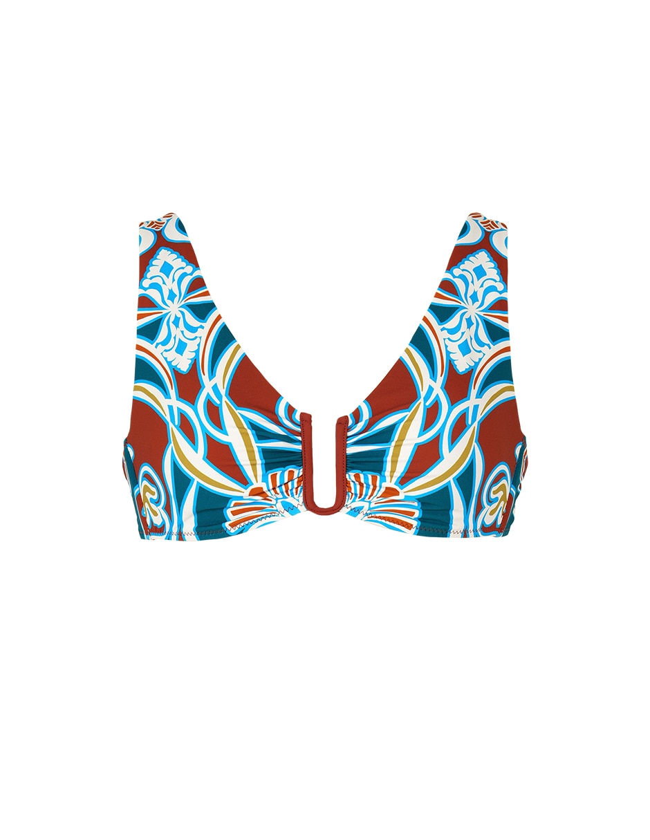Top bikini Zingara estampado macroprint con copas removibles para mujer 2