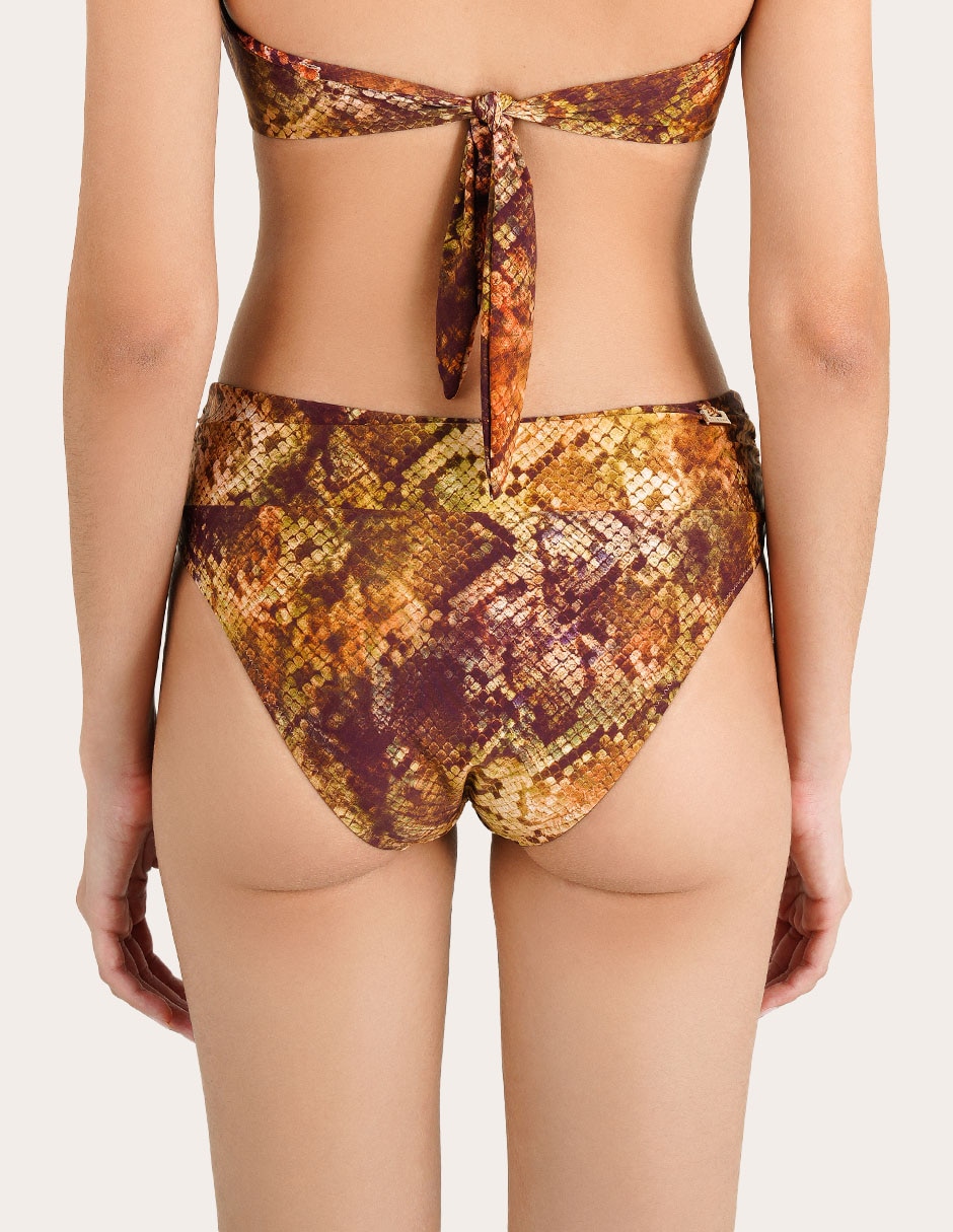 Bikini zingara estampado macroprint a la cintura para mujer