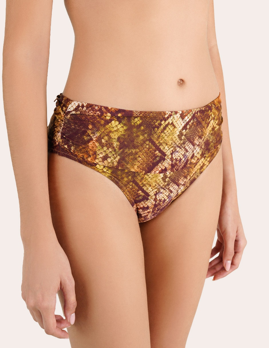 Bikini estampado macroprint a la cintura para mujer
