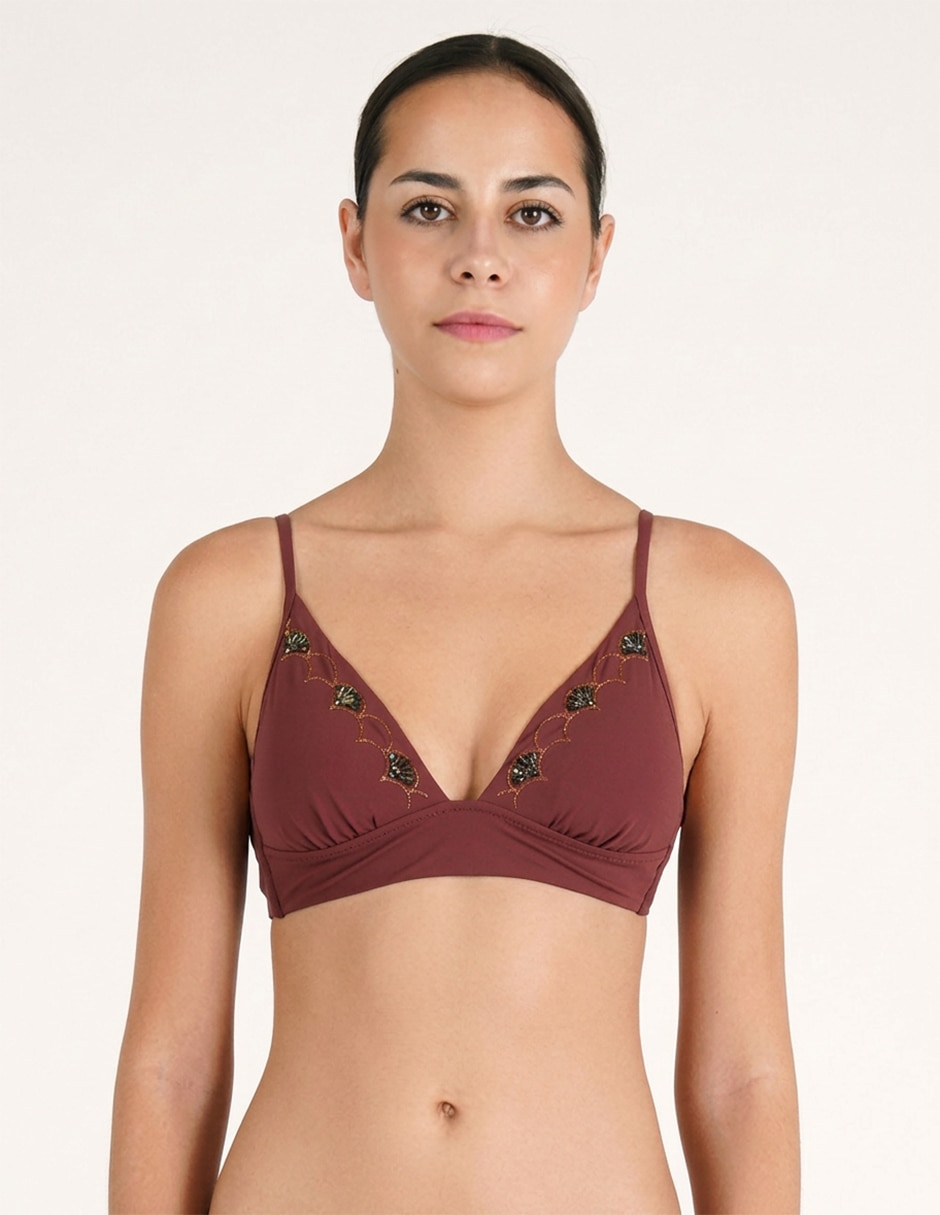 Top bikini zingara con copa triangular para mujer Top bikini zingara con copa triangular para mujer