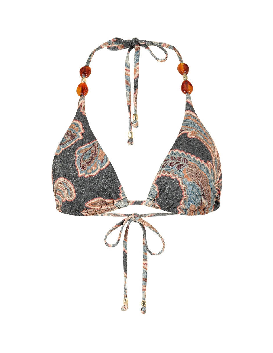 Top bikini estampado paisley con copas removibles para mujer 5