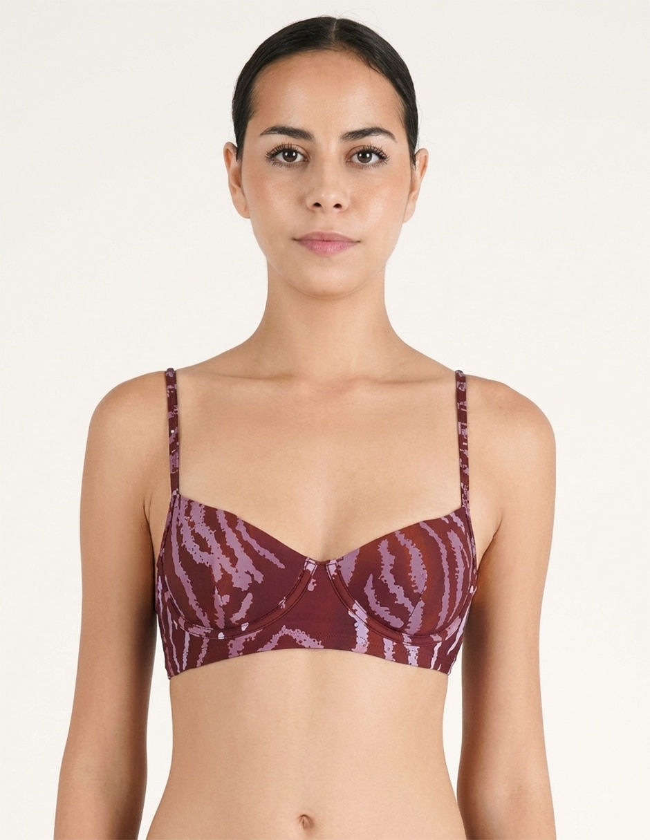 Top bikini estampado Animal print con copa preformadas para mujer Top bikini estampado Animal print con copa preformadas para mujer