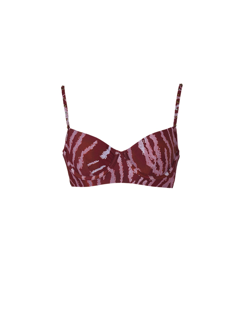 Top bikini estampado Animal print con copa preformadas para mujer 2
