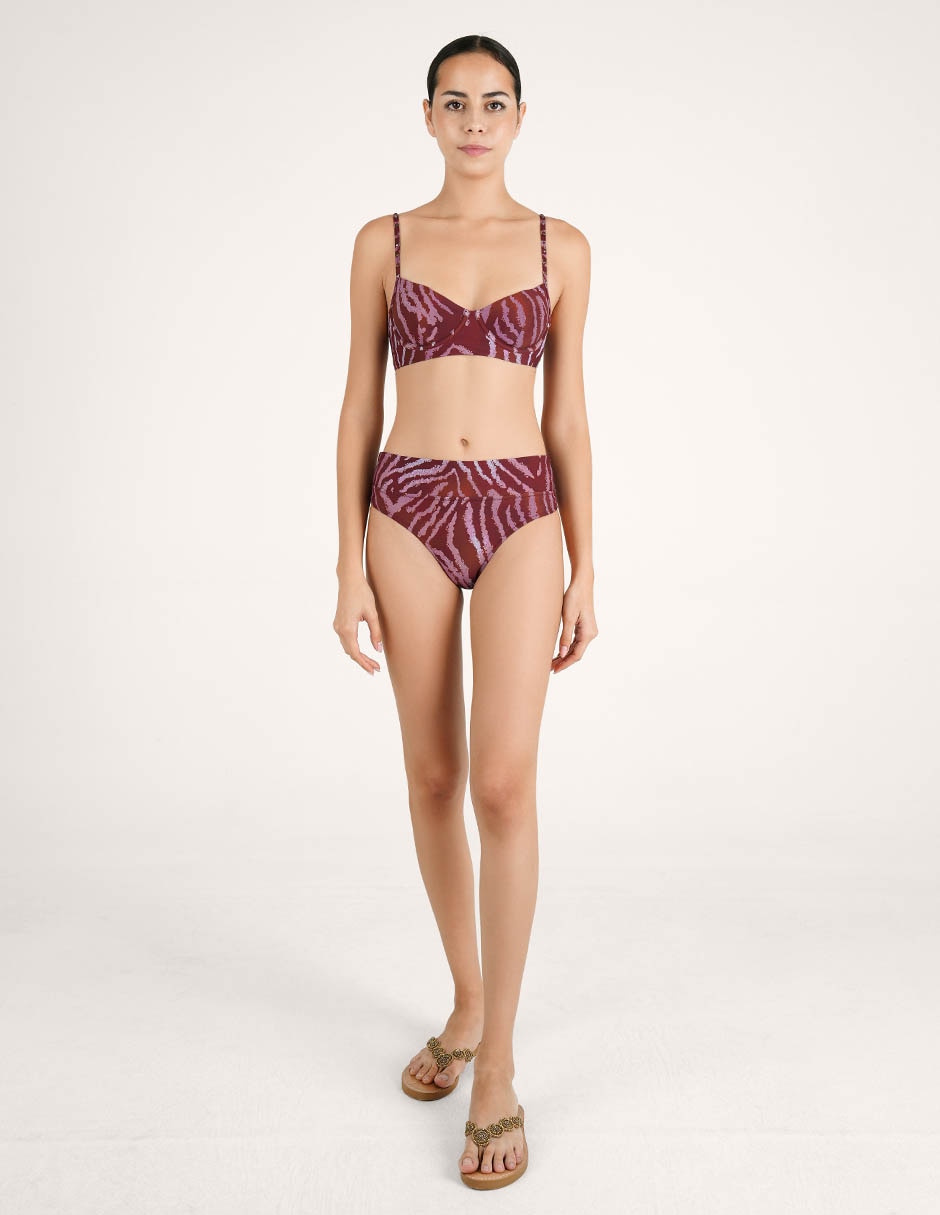 Top bikini estampado Animal print con copa preformadas para mujer 4