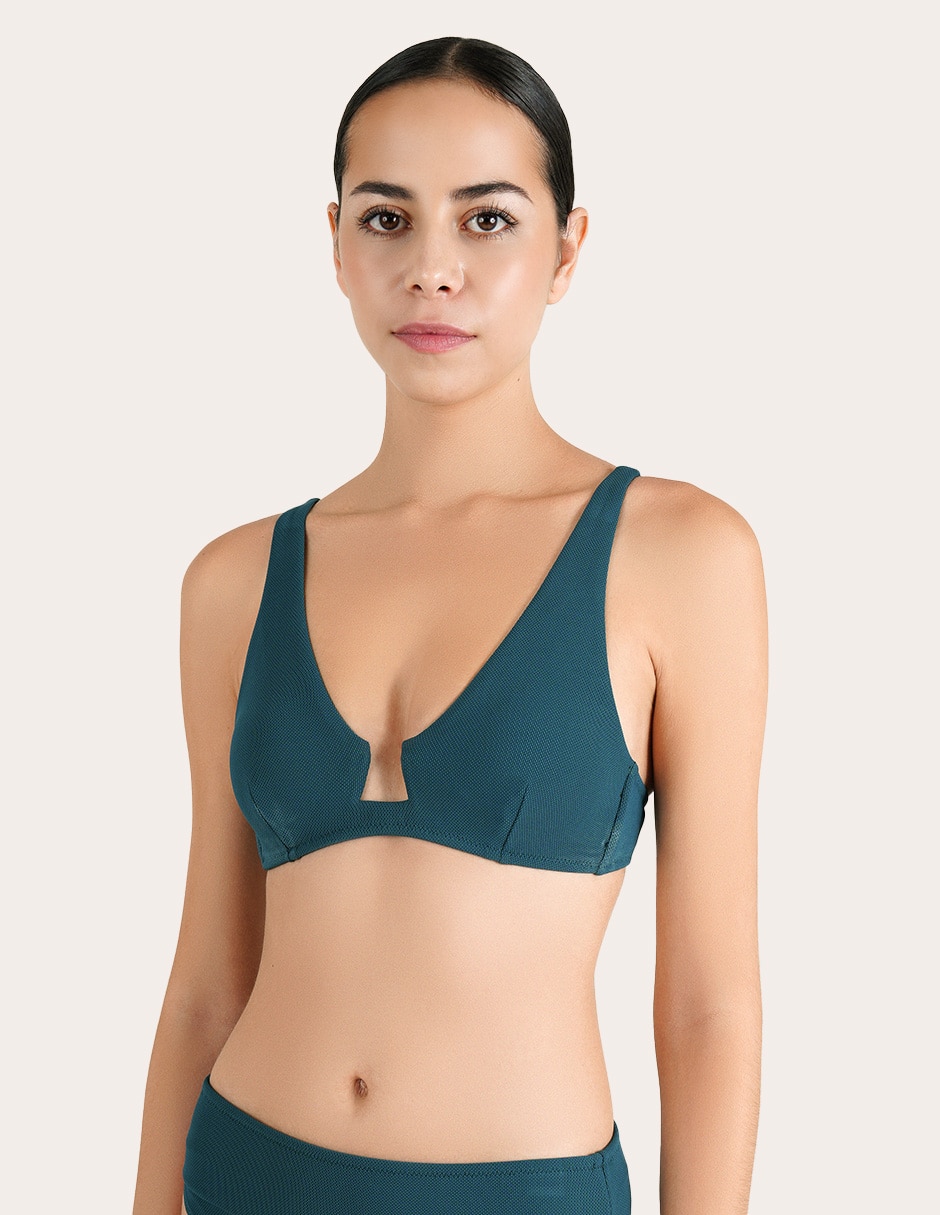 Top bikini con copas removibles para mujer