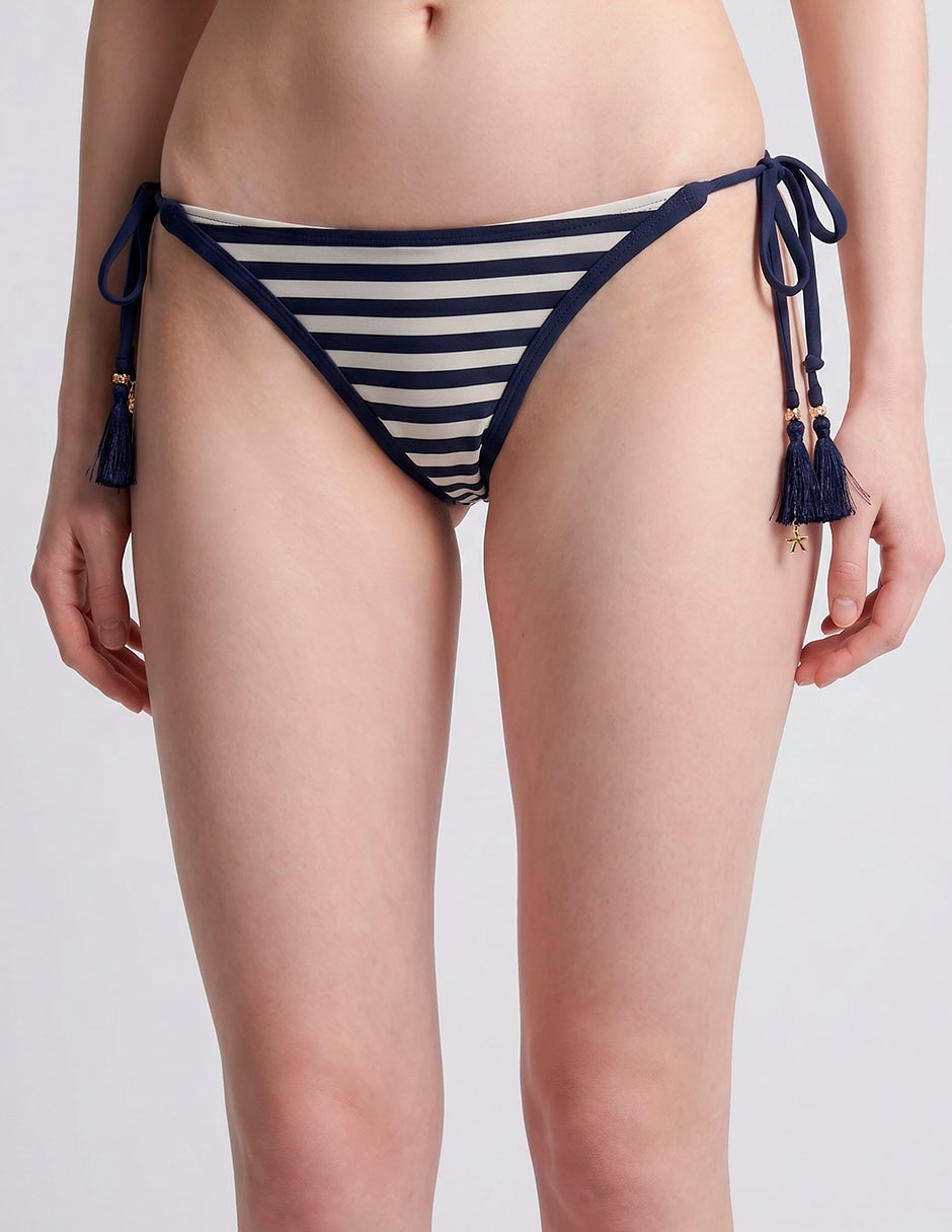 Top bikini estampado a rayas con copas para mujer 3