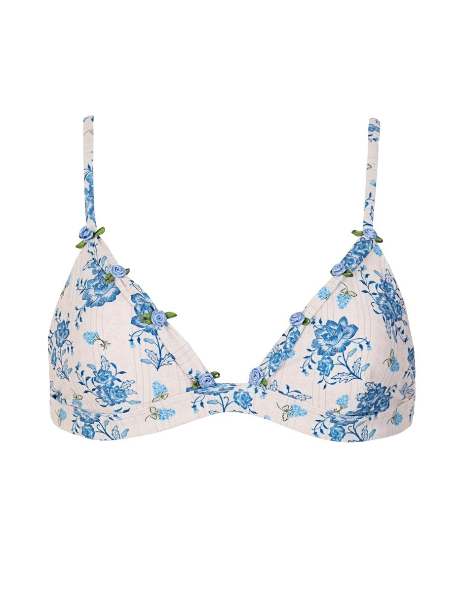 Top bikini Agua Bendita estampado floral para mujer
