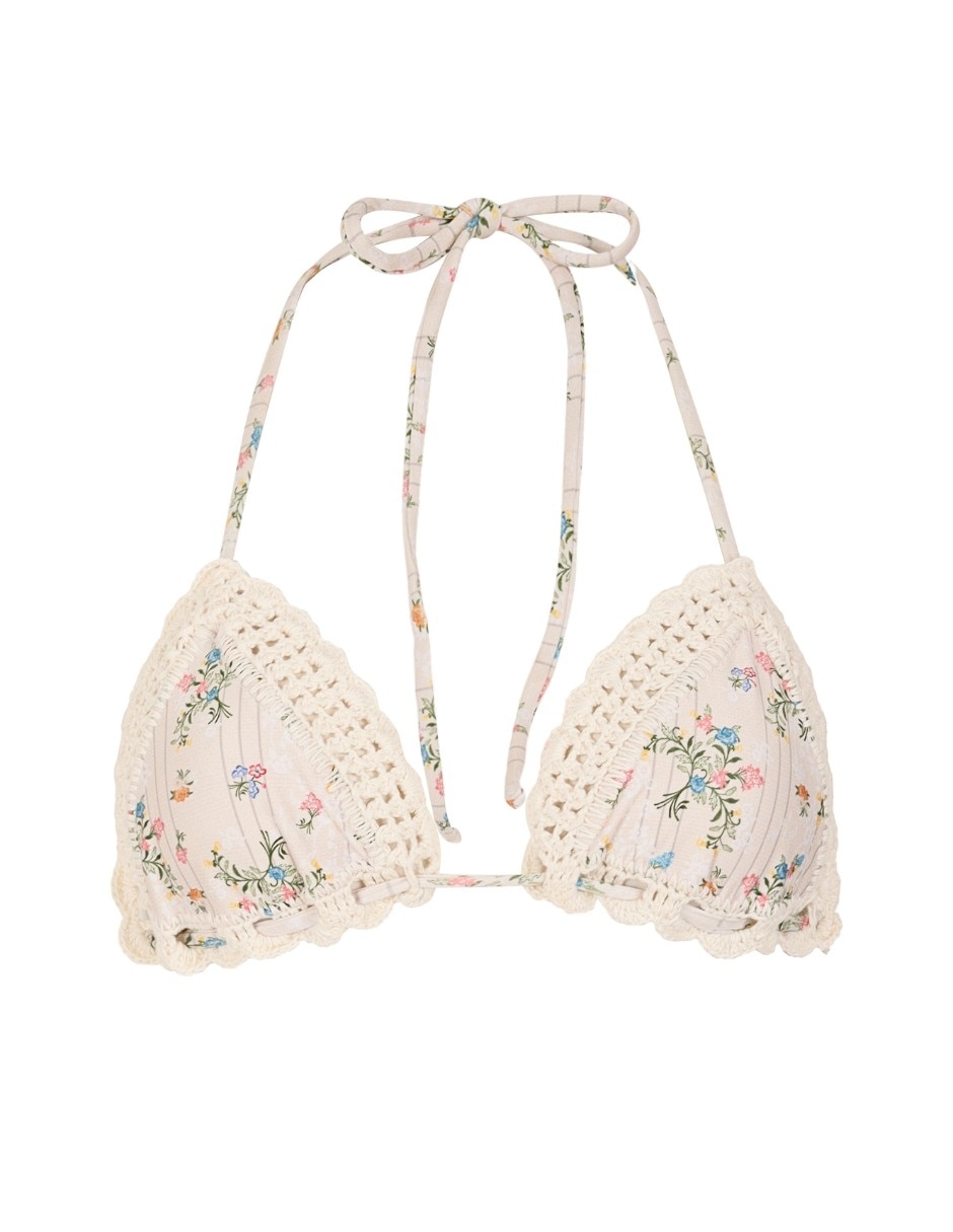 Top bikini Agua Bendita estampado floral para mujer