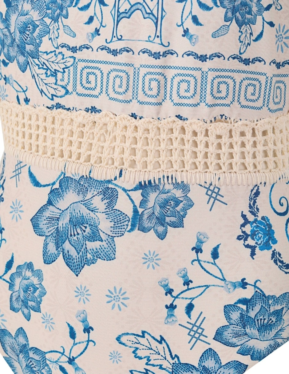 Traje de baño completo estampado floral para mujer