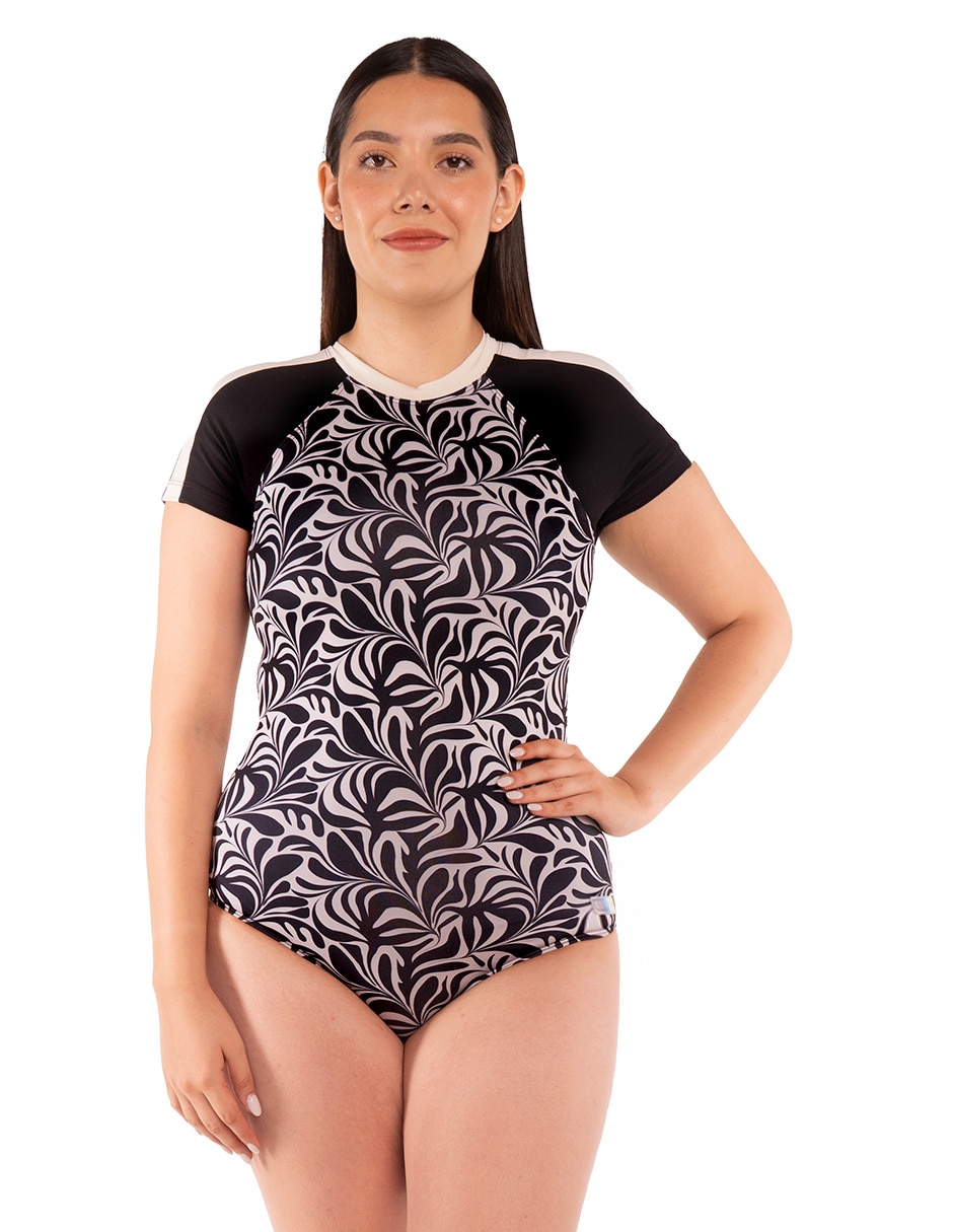 Traje de baño completo estampado floral para mujer