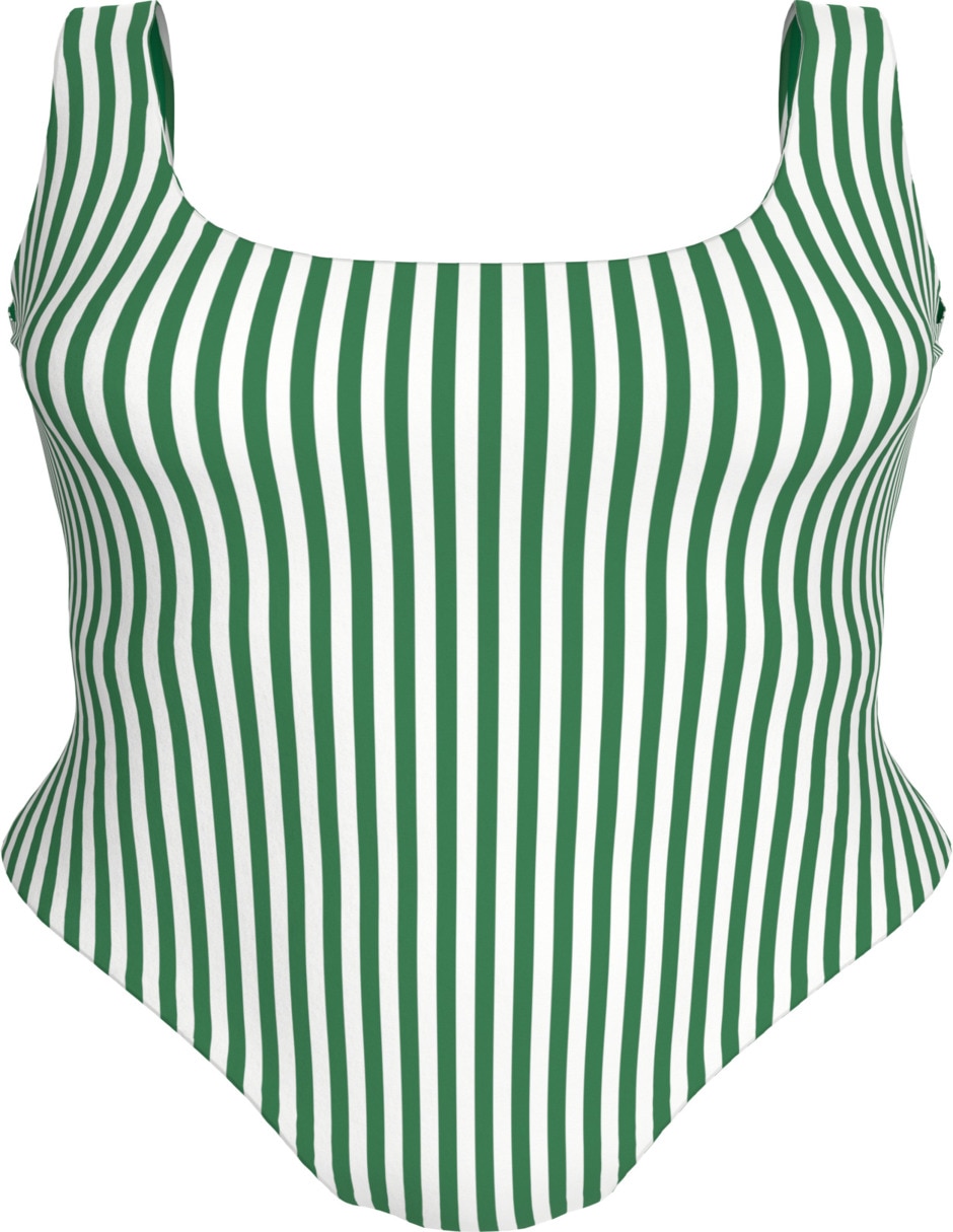 Traje de baño completo estampado a rayas para mujer Traje de baño completo estampado a rayas para mujer
