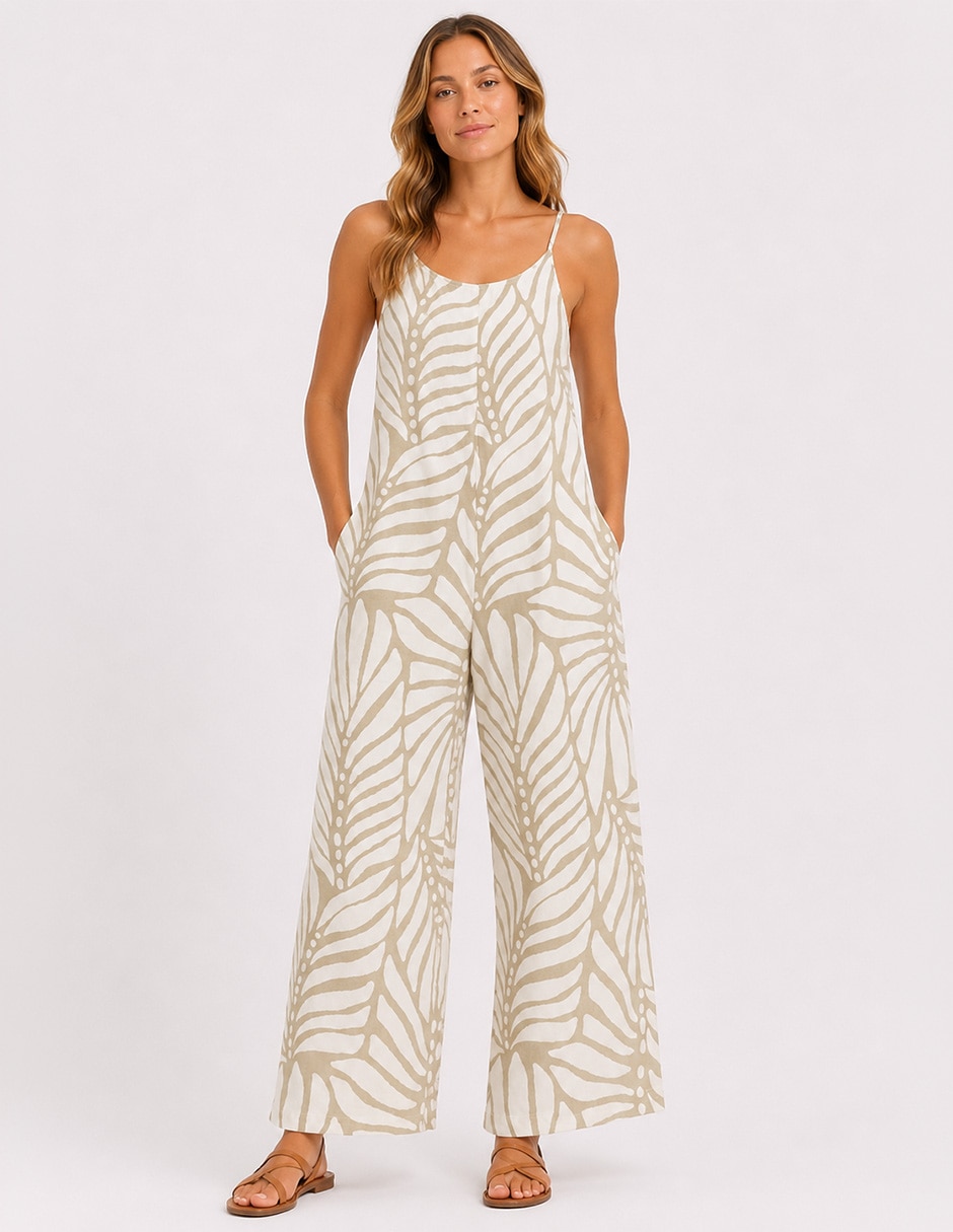 Jumpsuit de viscosa playa estampado diferentes diseños para mujer