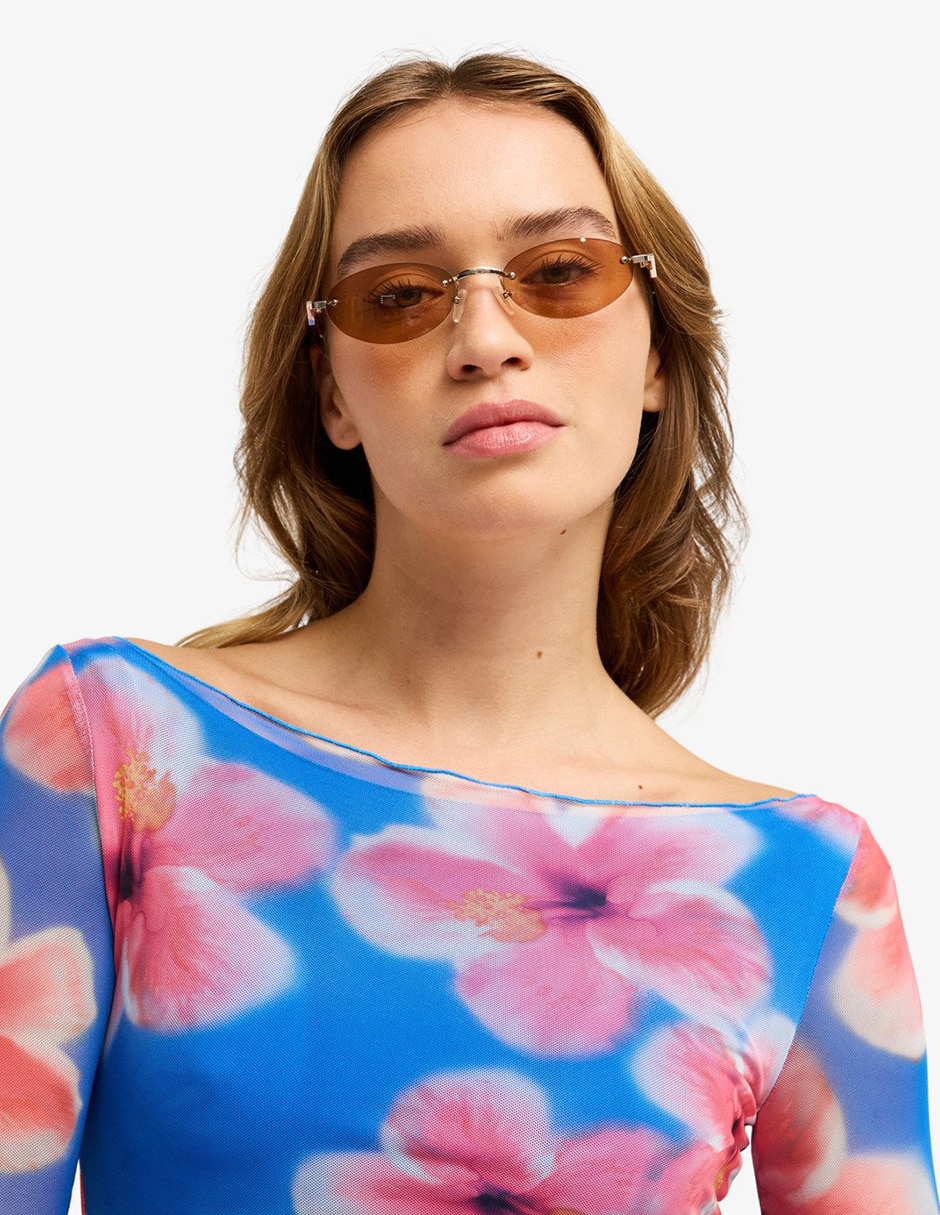 Wetshirt estampado gráfico para mujer 4