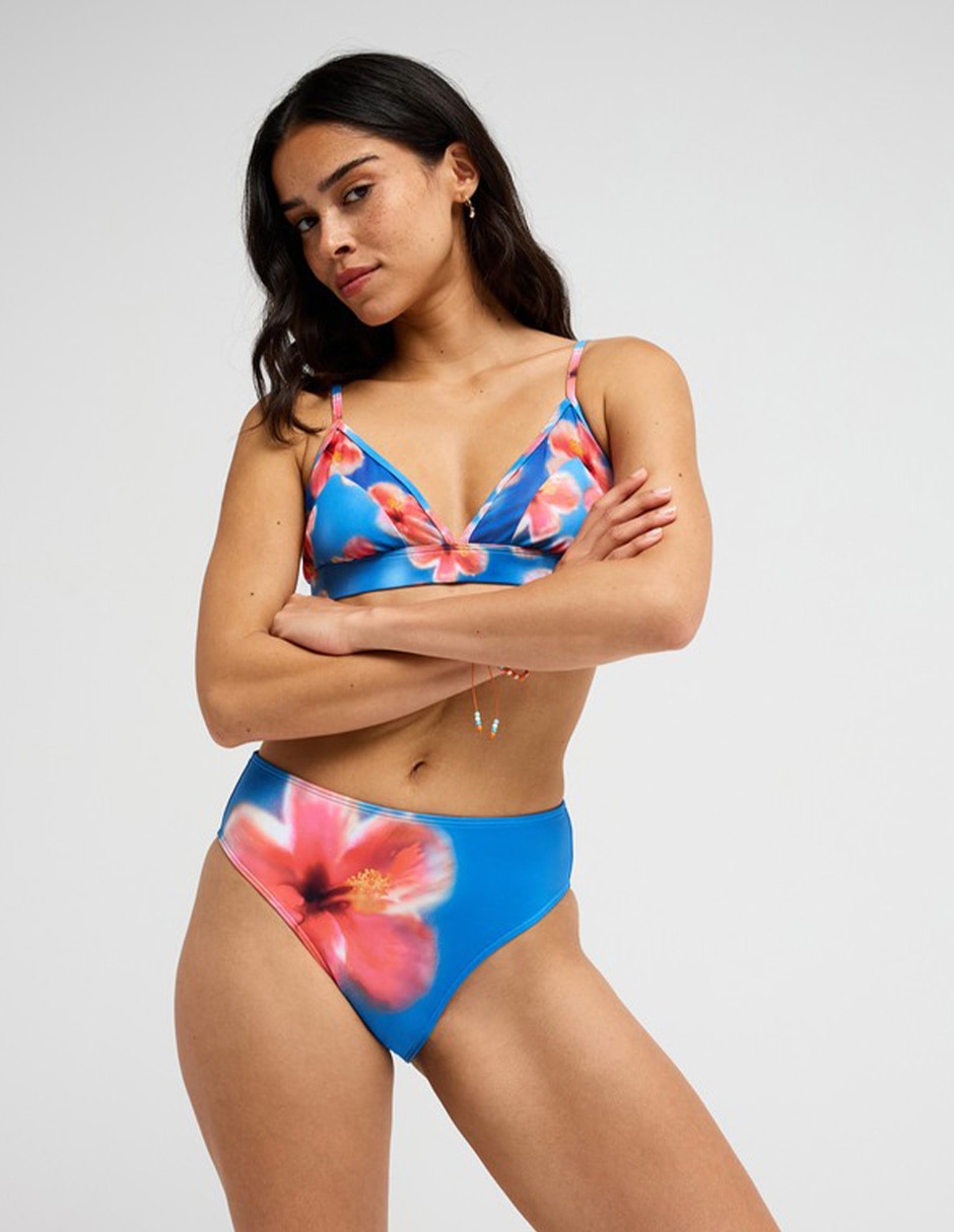 Bikini Roxy estampado floral a la cintura para mujer