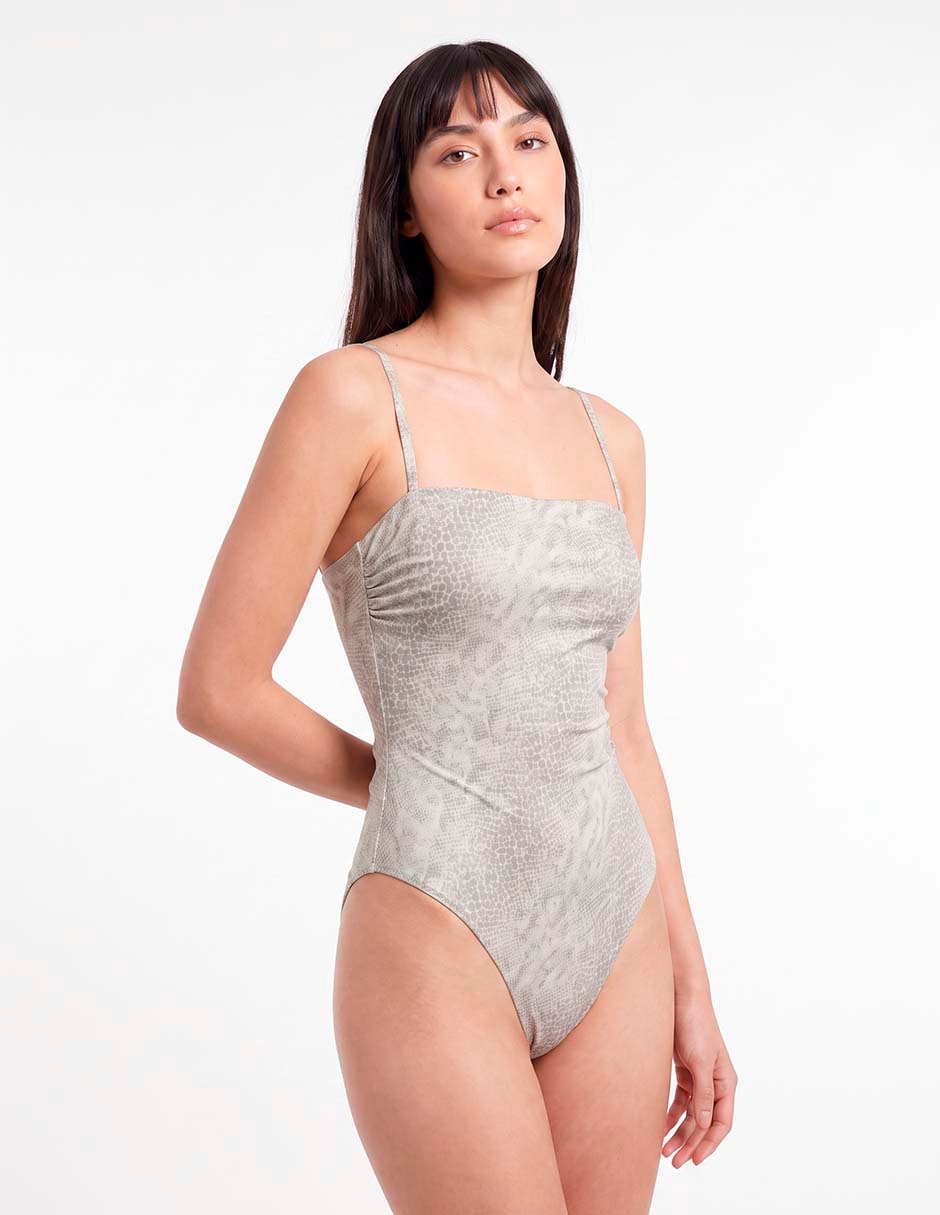 Traje de baño completo estampado animal print para mujer