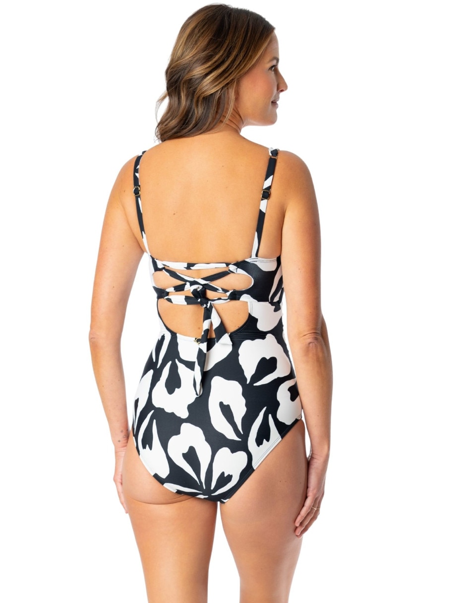 Traje de baño completo estampado floral para mujer 2