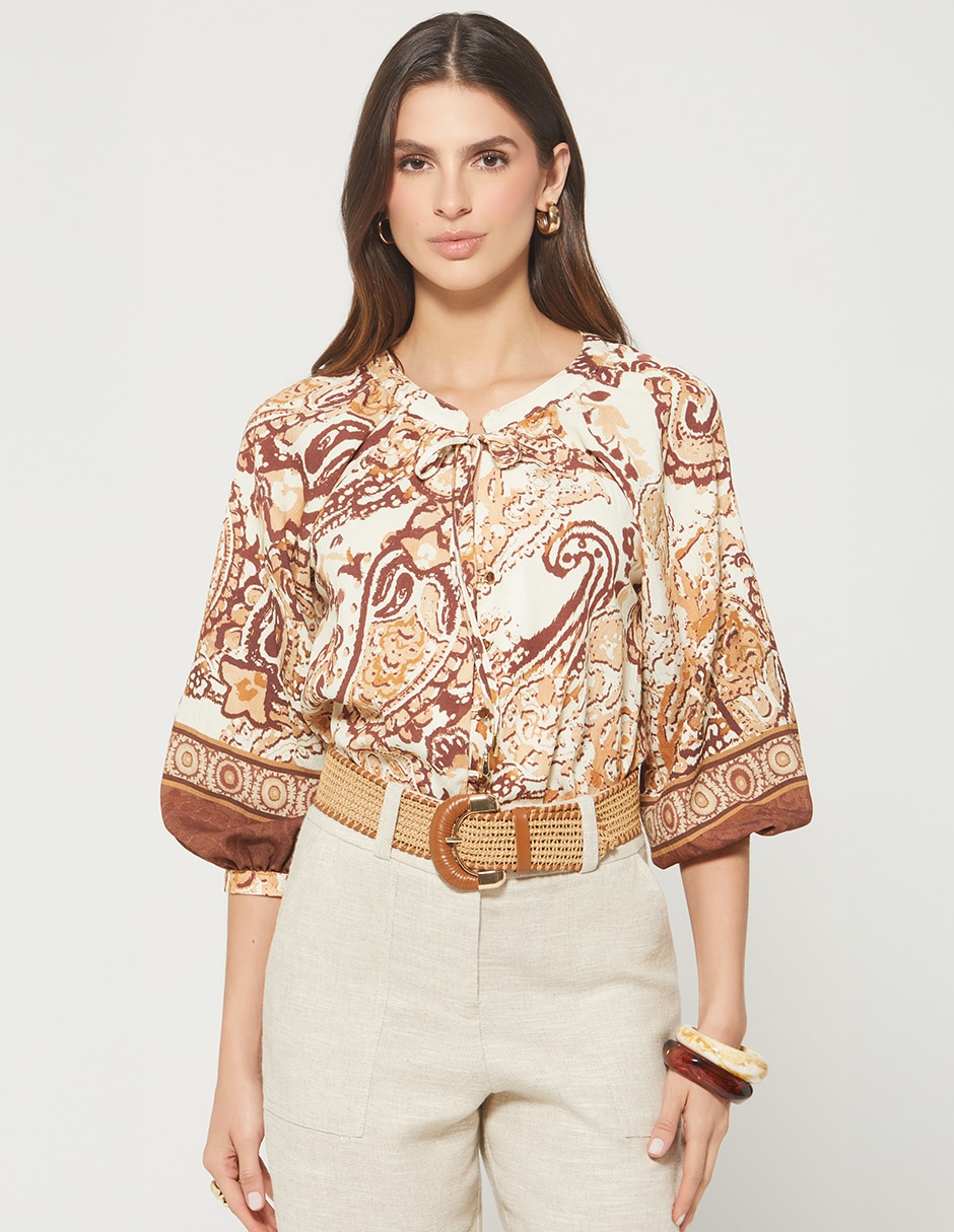 Blusa Egipto Travel manga 3/4 para mujer