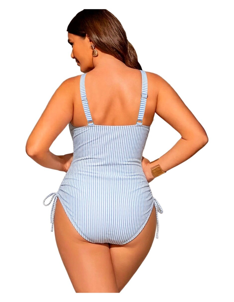 Conjunto bikini estampado A rayas para mujer 2